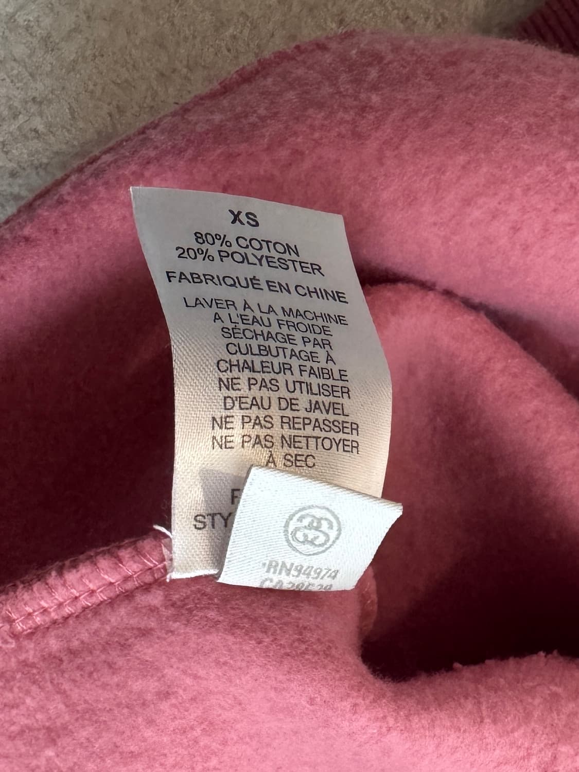 새상품 스투시 핑크 맨투맨 스탁로고 상품이미지5