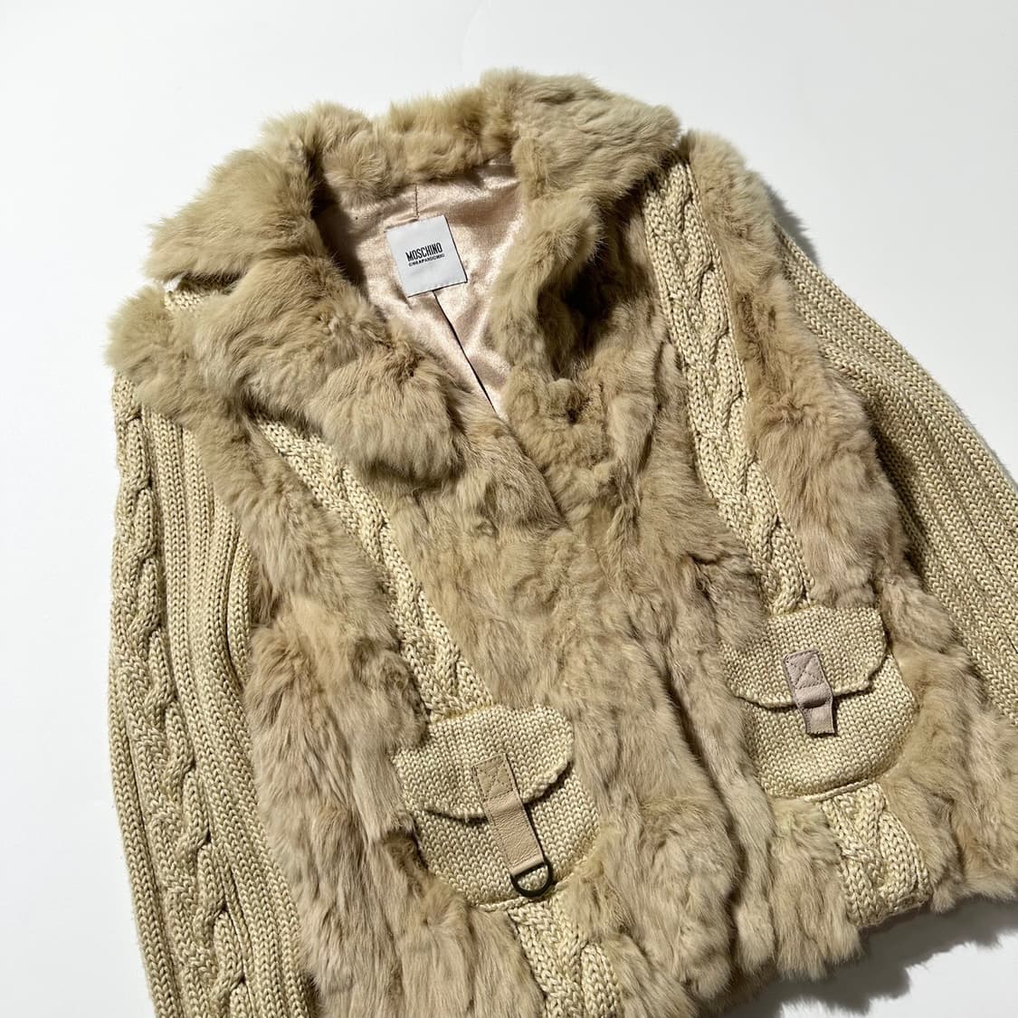 모스키노 케이블 니트 퍼 싱글 자켓 상품이미지3