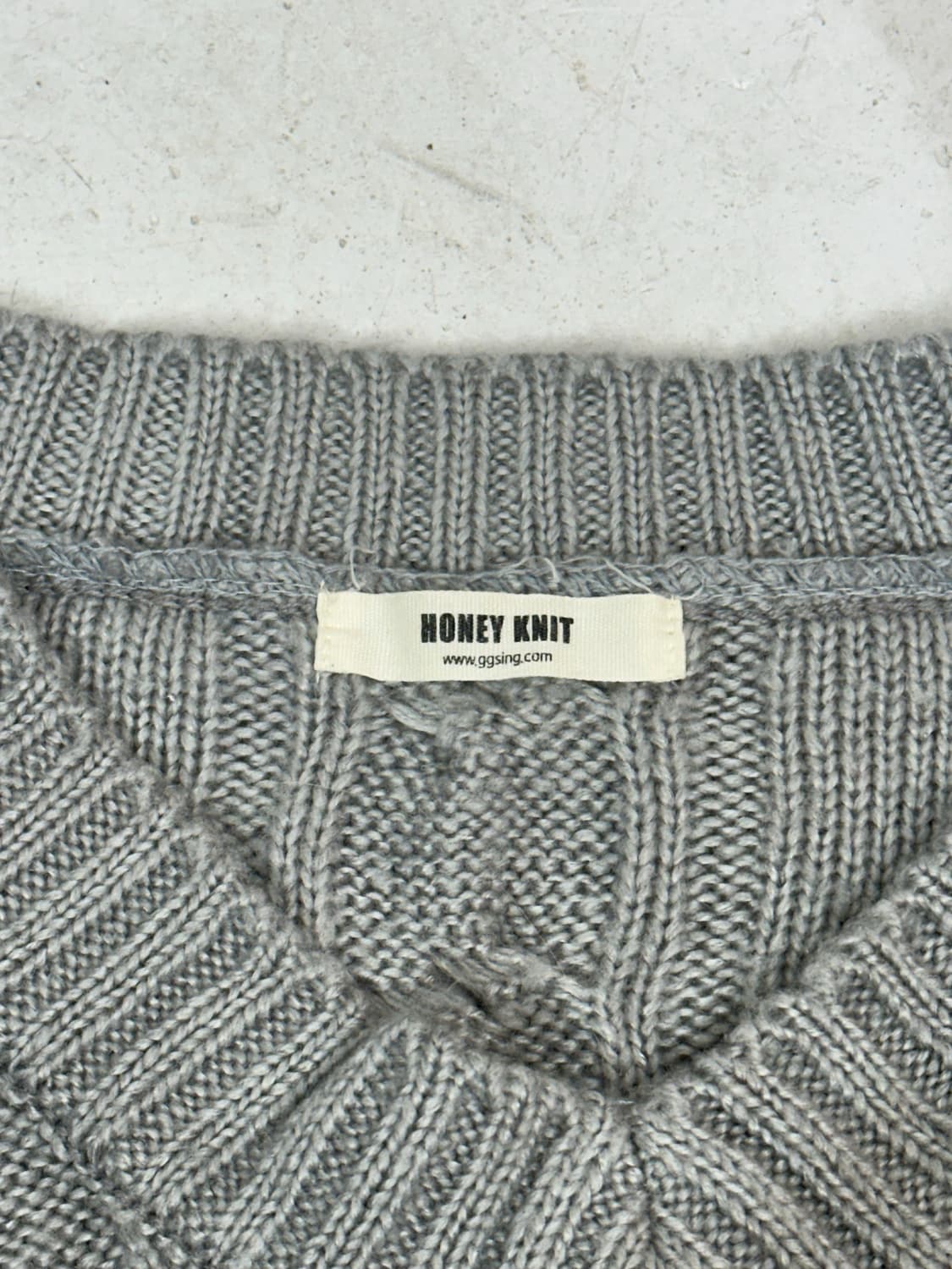 일본 빈티지 그레이 꽈배기 회색 니트 상품이미지6