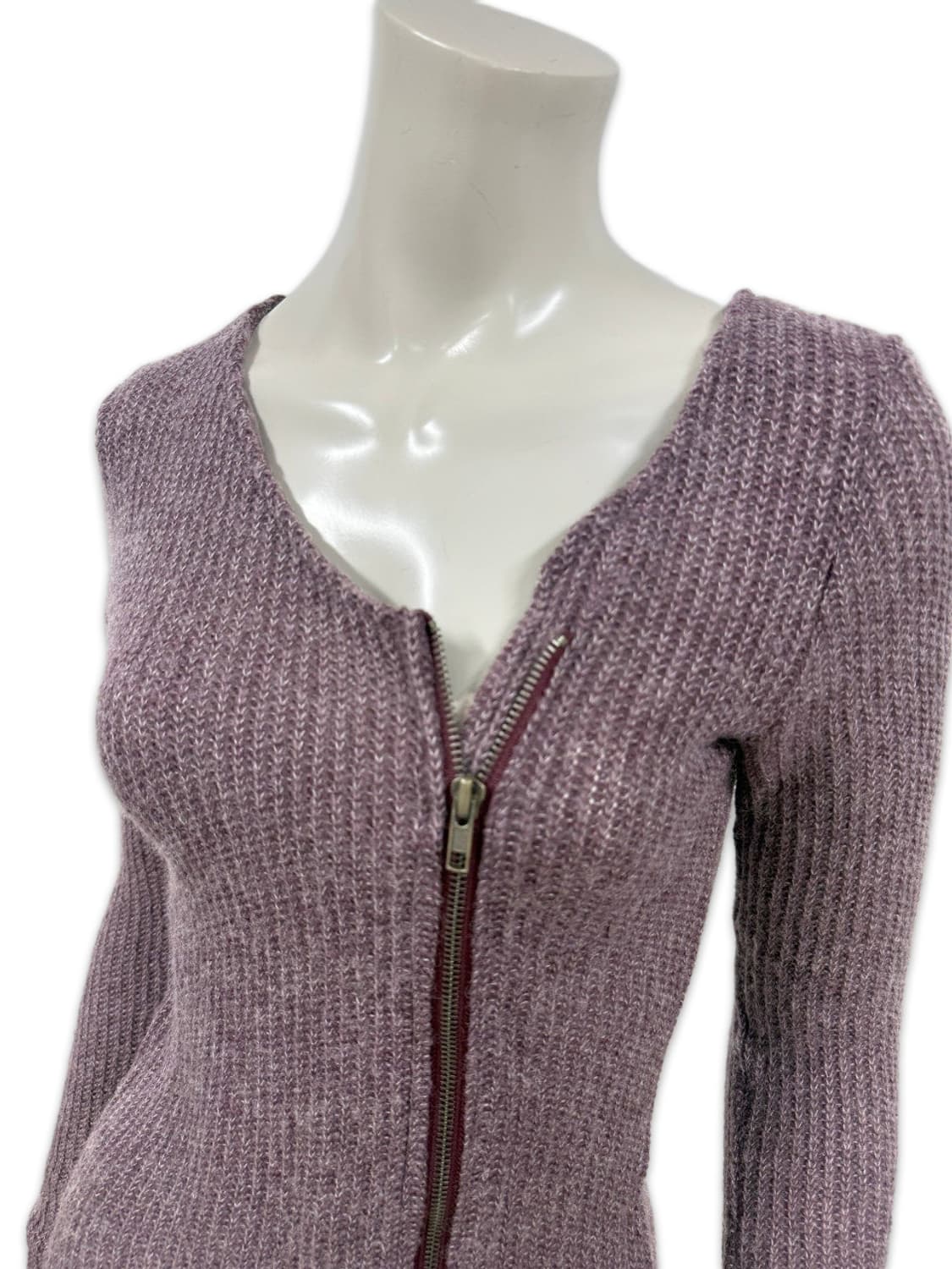 빈티지 GUIZOT 핑크 퍼플 지퍼 니트 상품이미지3