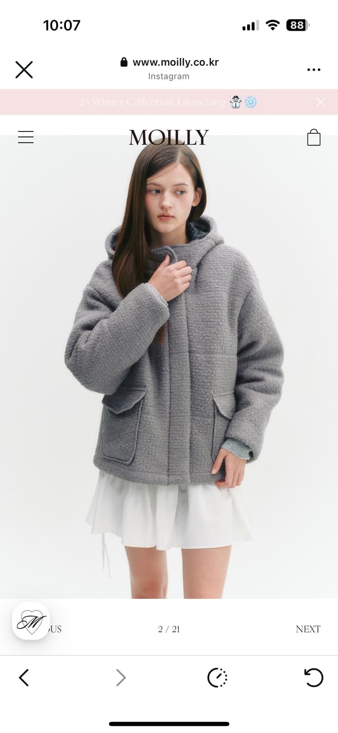 모일리 푸들 도트 점퍼 그레이 상품이미지1