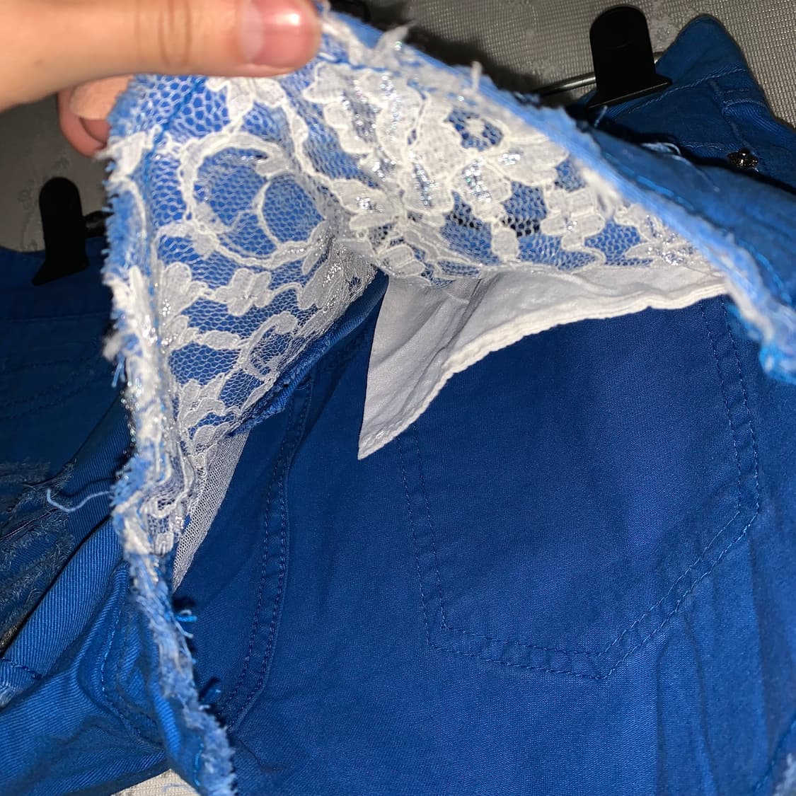 블루 데미지 컷오프 숏팬츠 상품이미지4
