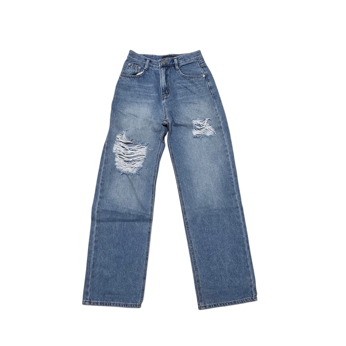 NICK NICOLE 닉앤니콜 하이웨스트 와이드 데미지 데님 상품이미지1