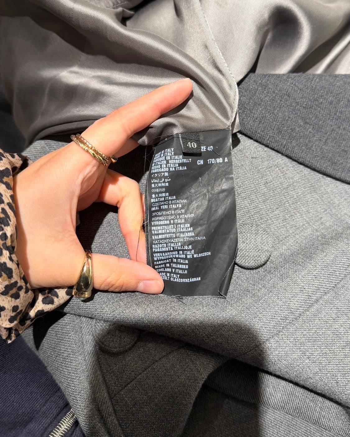 프라다 그레이 더블 브레스트 울 코트 상품이미지9