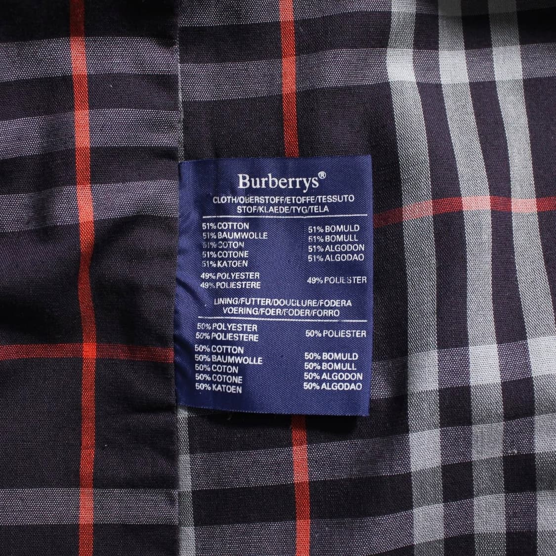 90‘s Burberrys 버버리 네이비 싱글 발마칸 코트 상품이미지5