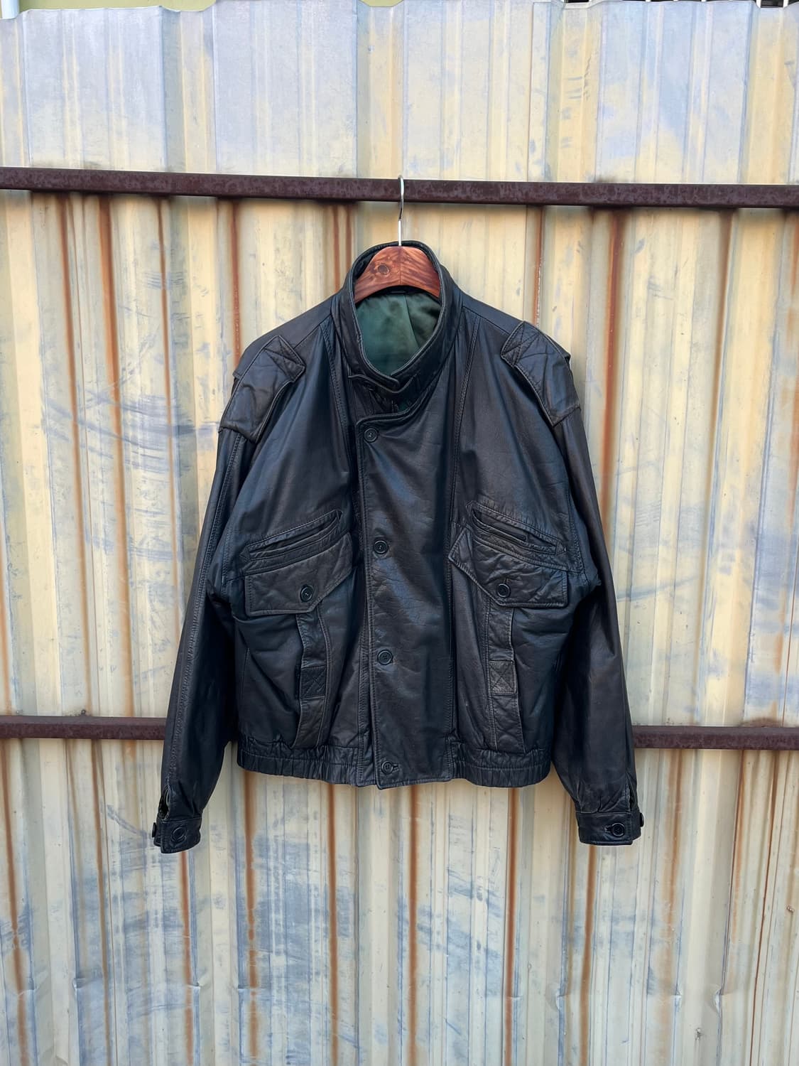 Vintage 리얼 레더 붐버자켓 상품이미지1