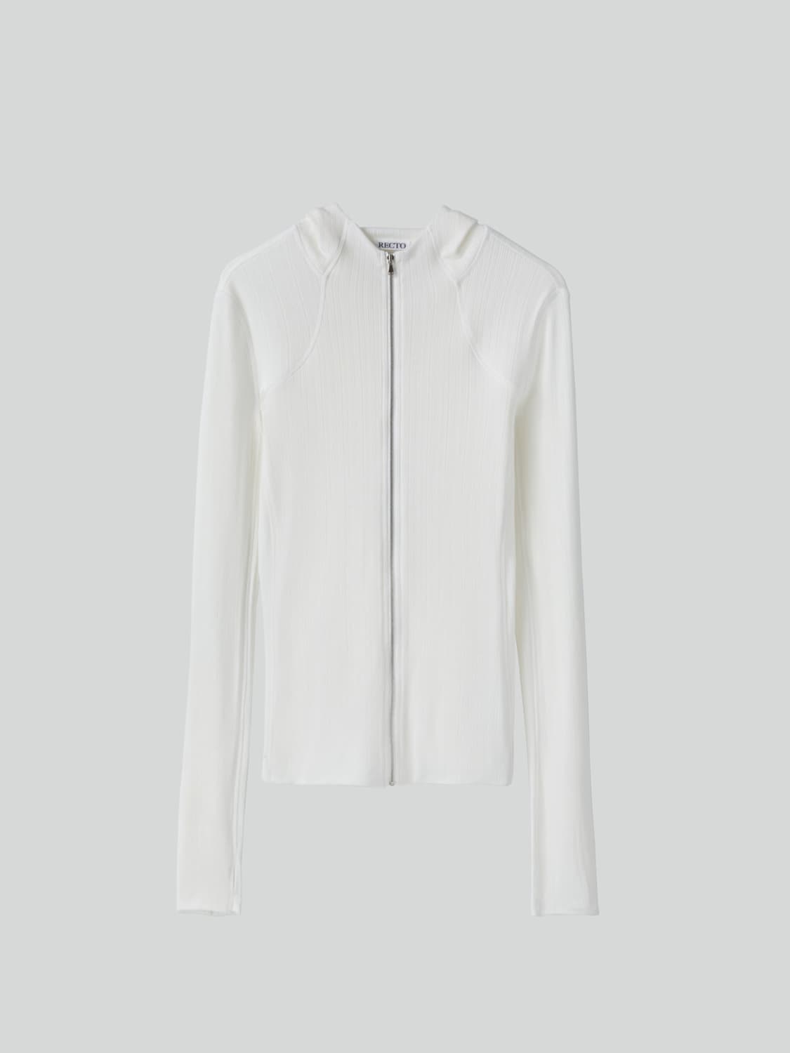 렉토 RECTO 시어 저지 피티드 집 후디 아이보리 상품이미지6