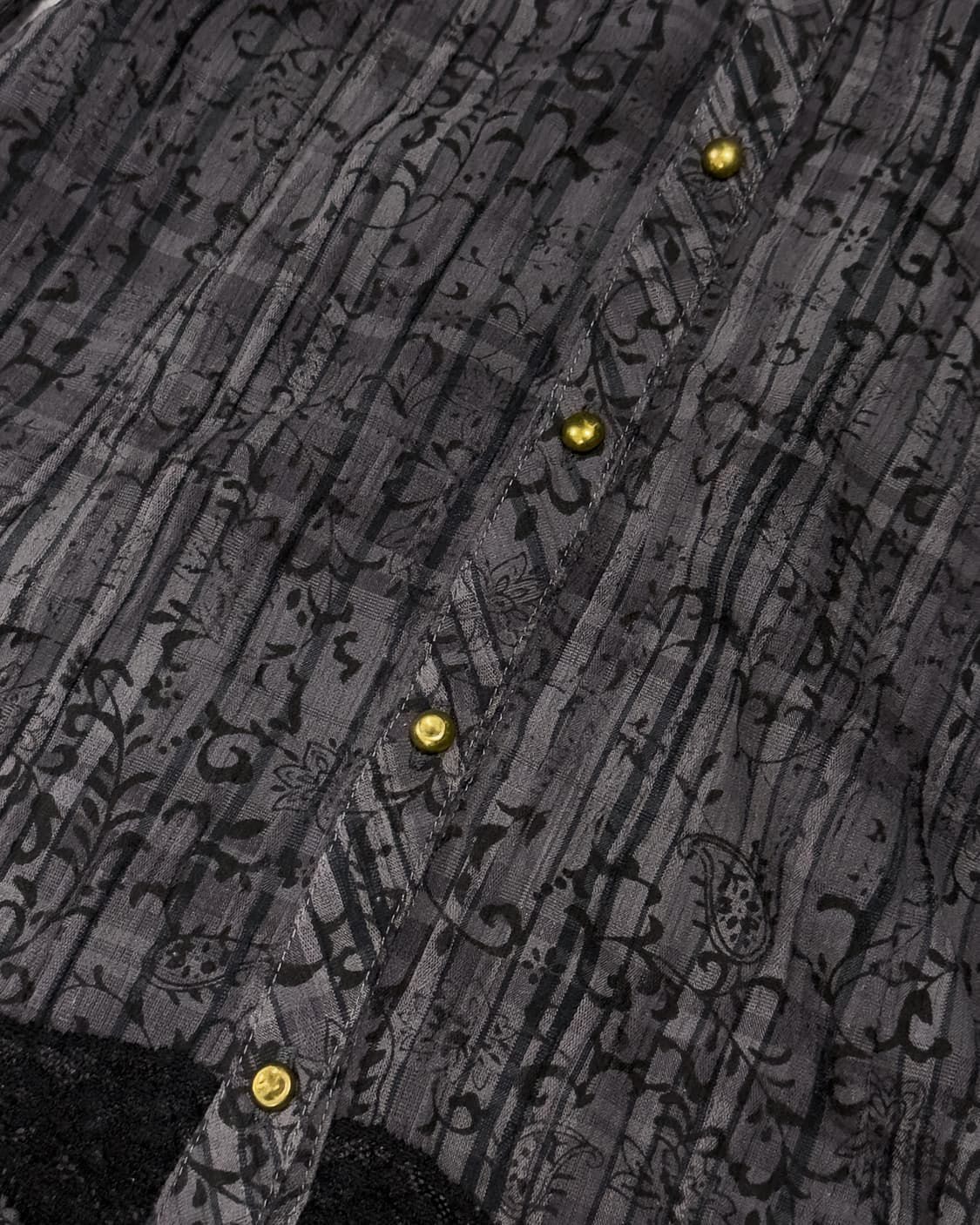 {UNKNOWN} Gothic Pattern Lace Hem Shirt  상품이미지9