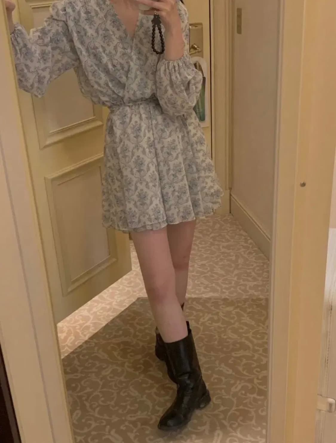 웨어웨더 에뜨왈 원피스꽃 미니원피스 랩 플라워  상품이미지4
