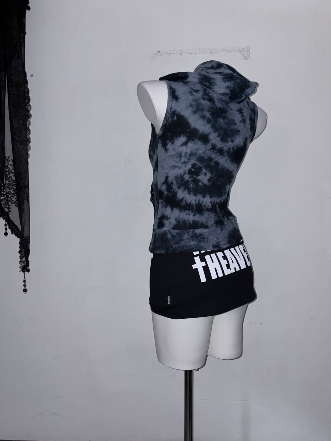 투웨이 딱붙 나시 후드집업 고스펑크 와투케 00s 갸루 상품이미지6