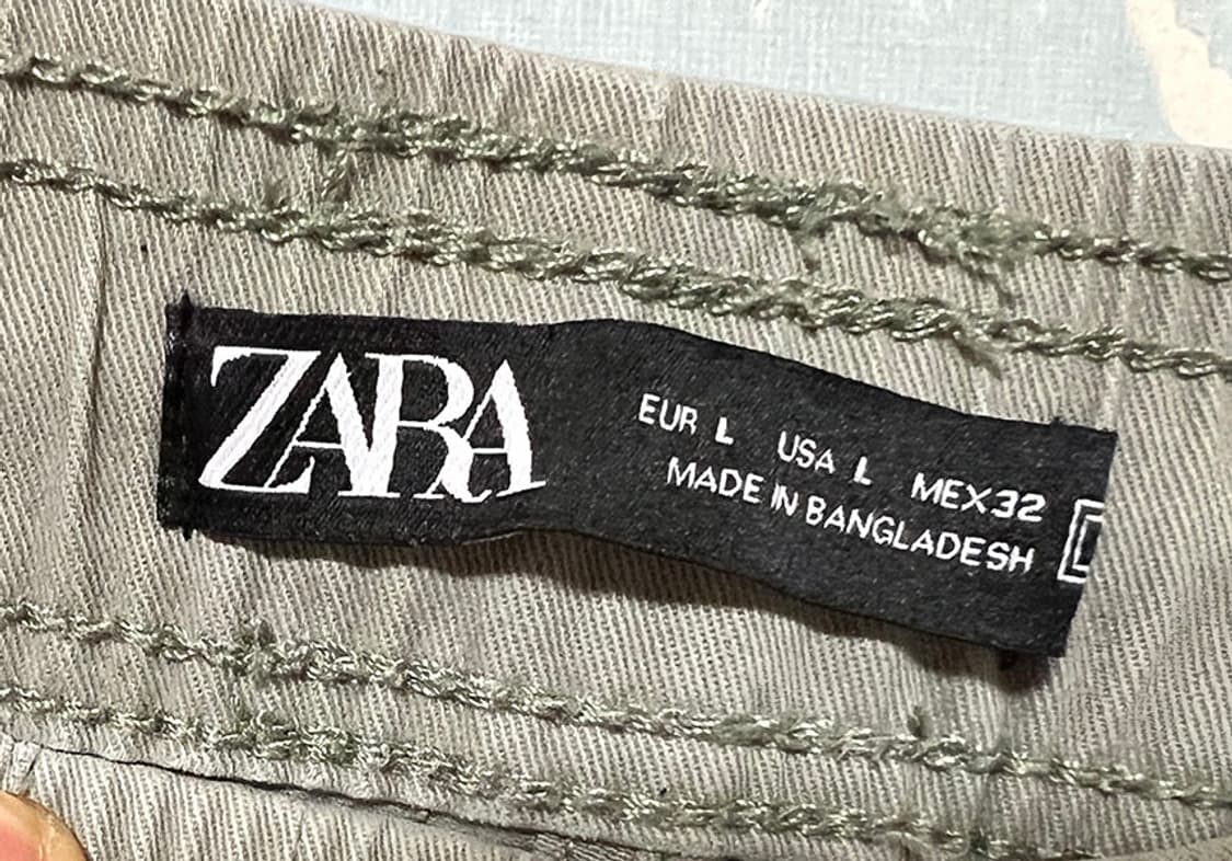 ZARA 자라 엘라스틱 밴딩 치노 남자 반바지 쇼츠 세이지카키 L 32 상품이미지4