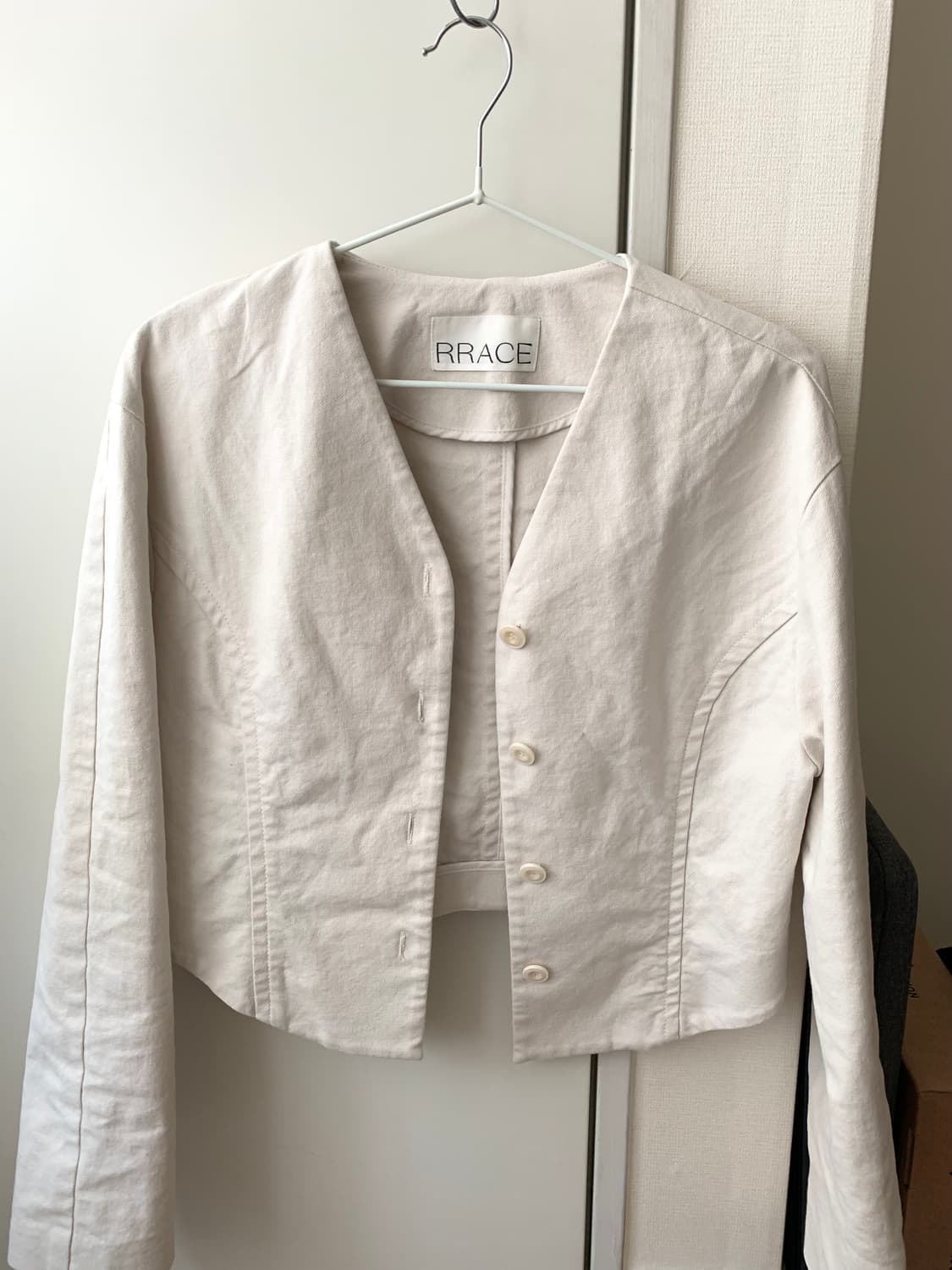 Rrace 볼륨 코튼 셔츠/자켓 아이보리 상품이미지2