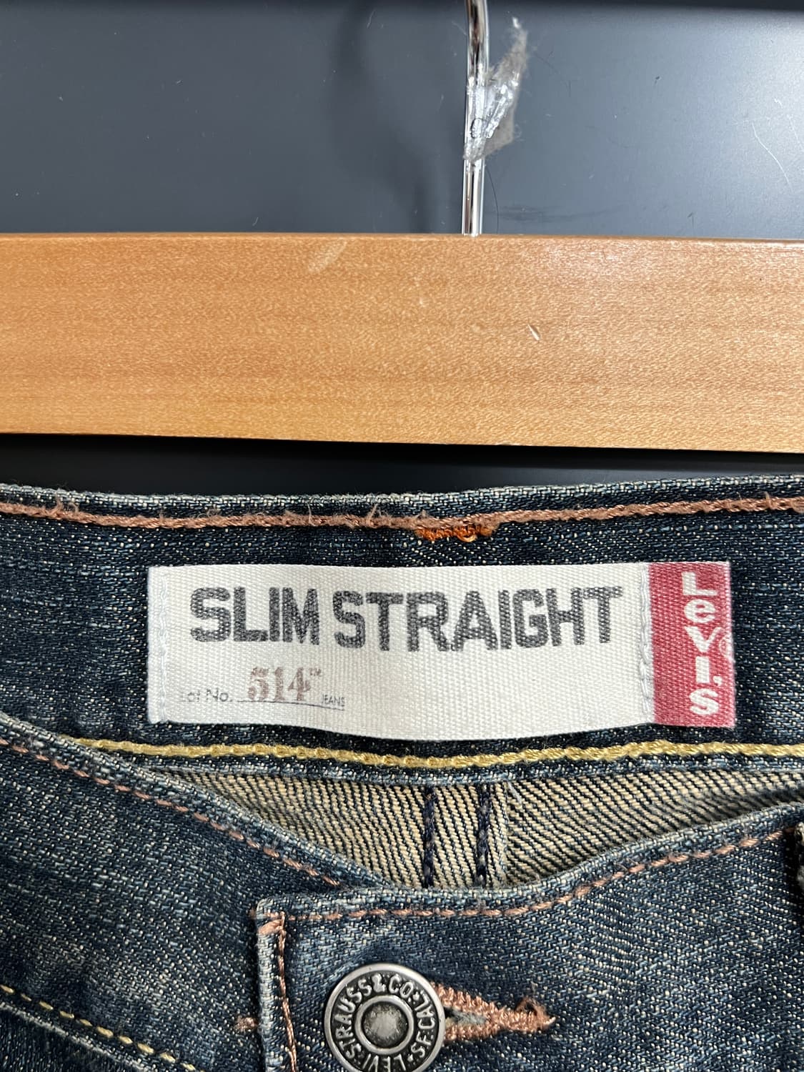 00s Levis 리바이스 514 슬림 스트레이트핏 흑청 데님 팬츠 상품이미지6