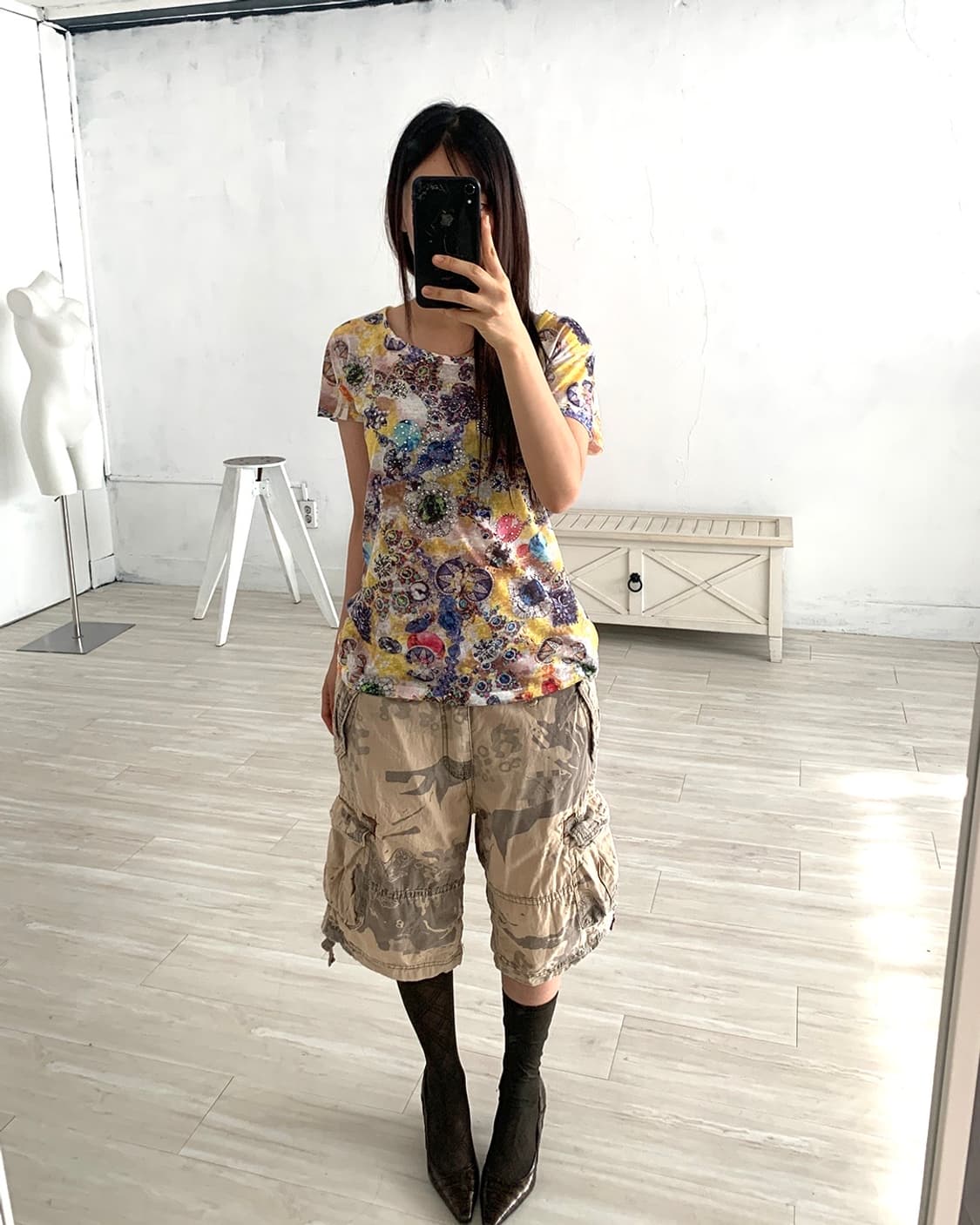 BACK NUMBER Camel Camo Bermuda Pants 상품이미지4