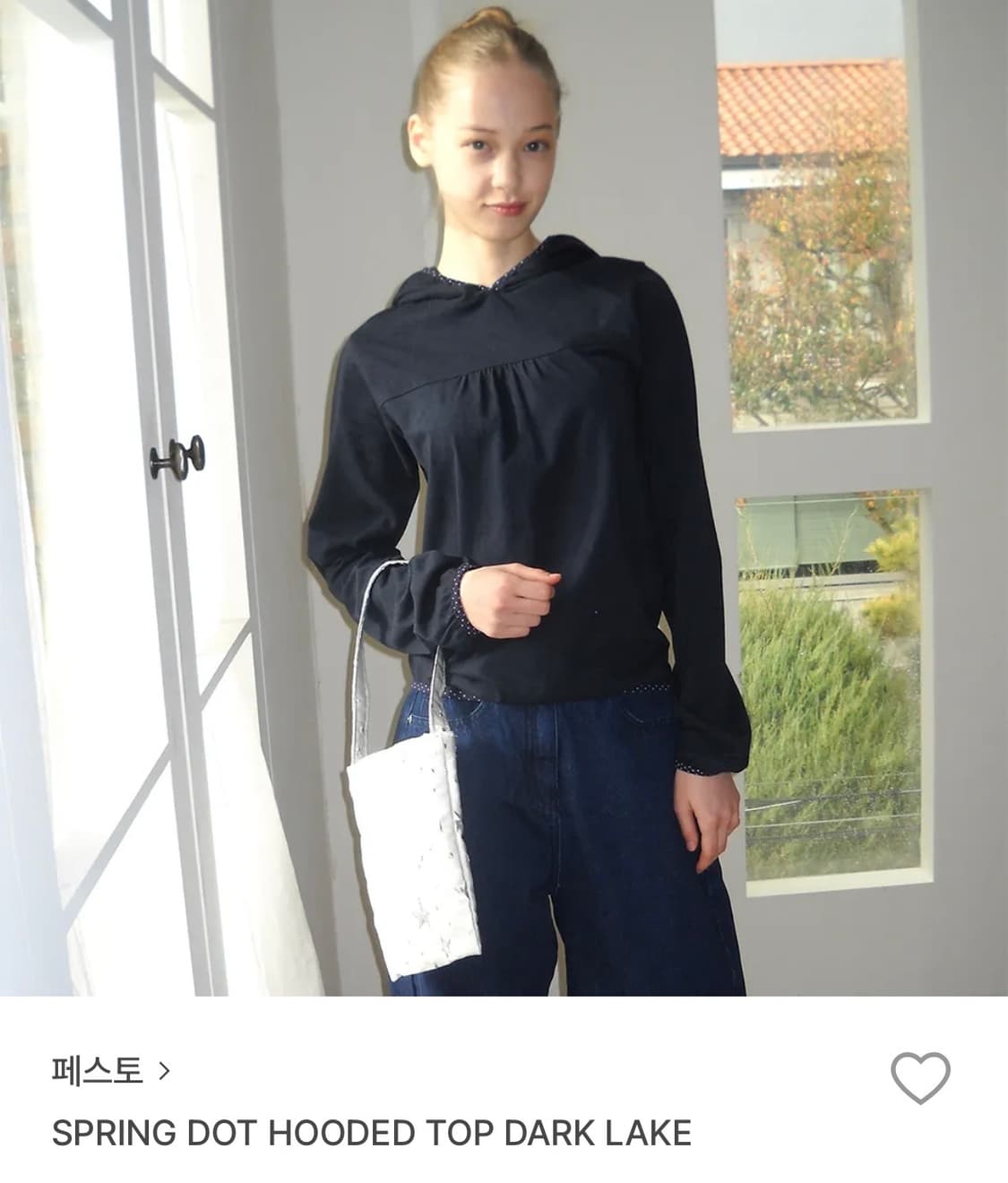 PESTO SPRING DOT HOODED TOP DARK LAKE 상품이미지1