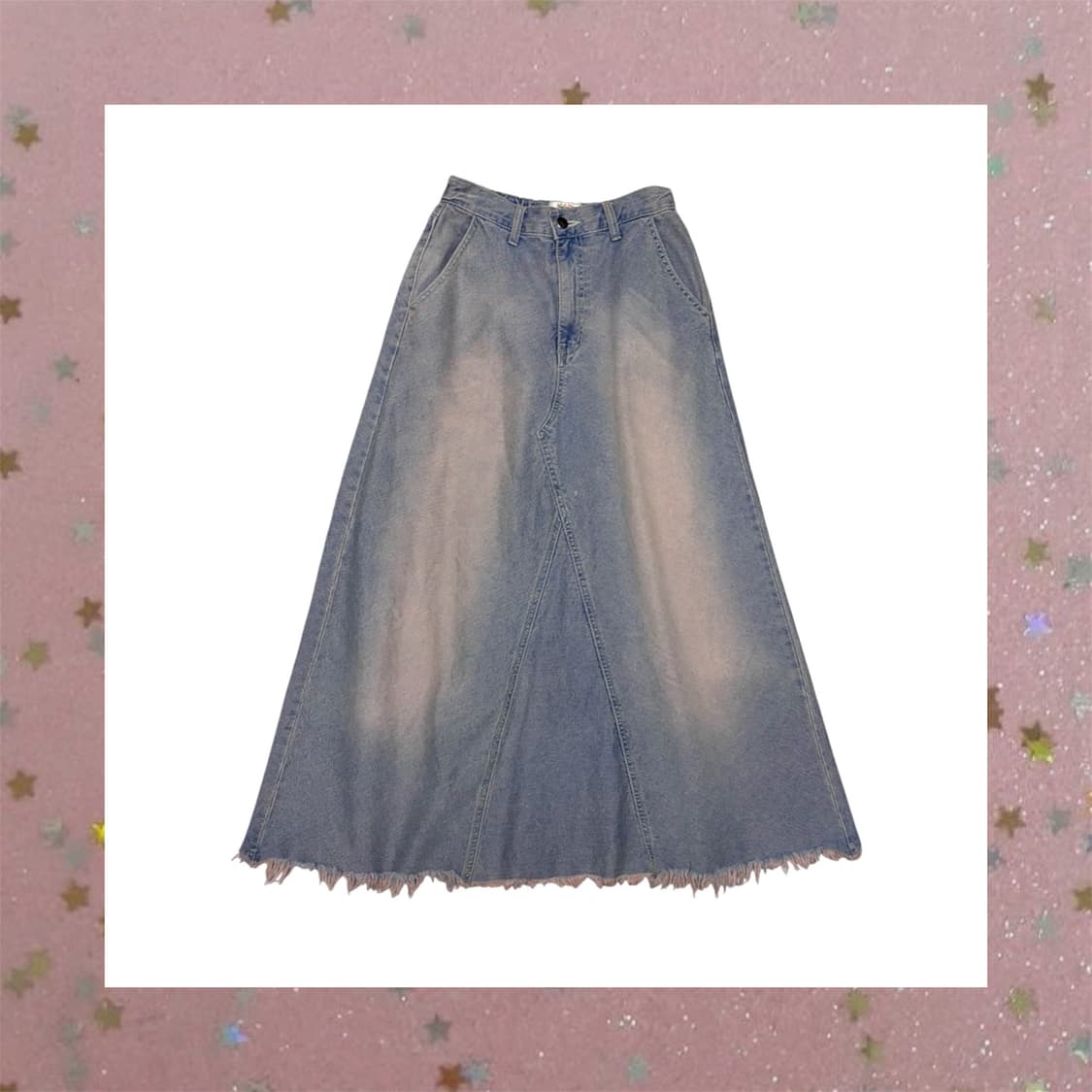 oot 핑크 워싱 맥시 데님스커트 상품이미지1