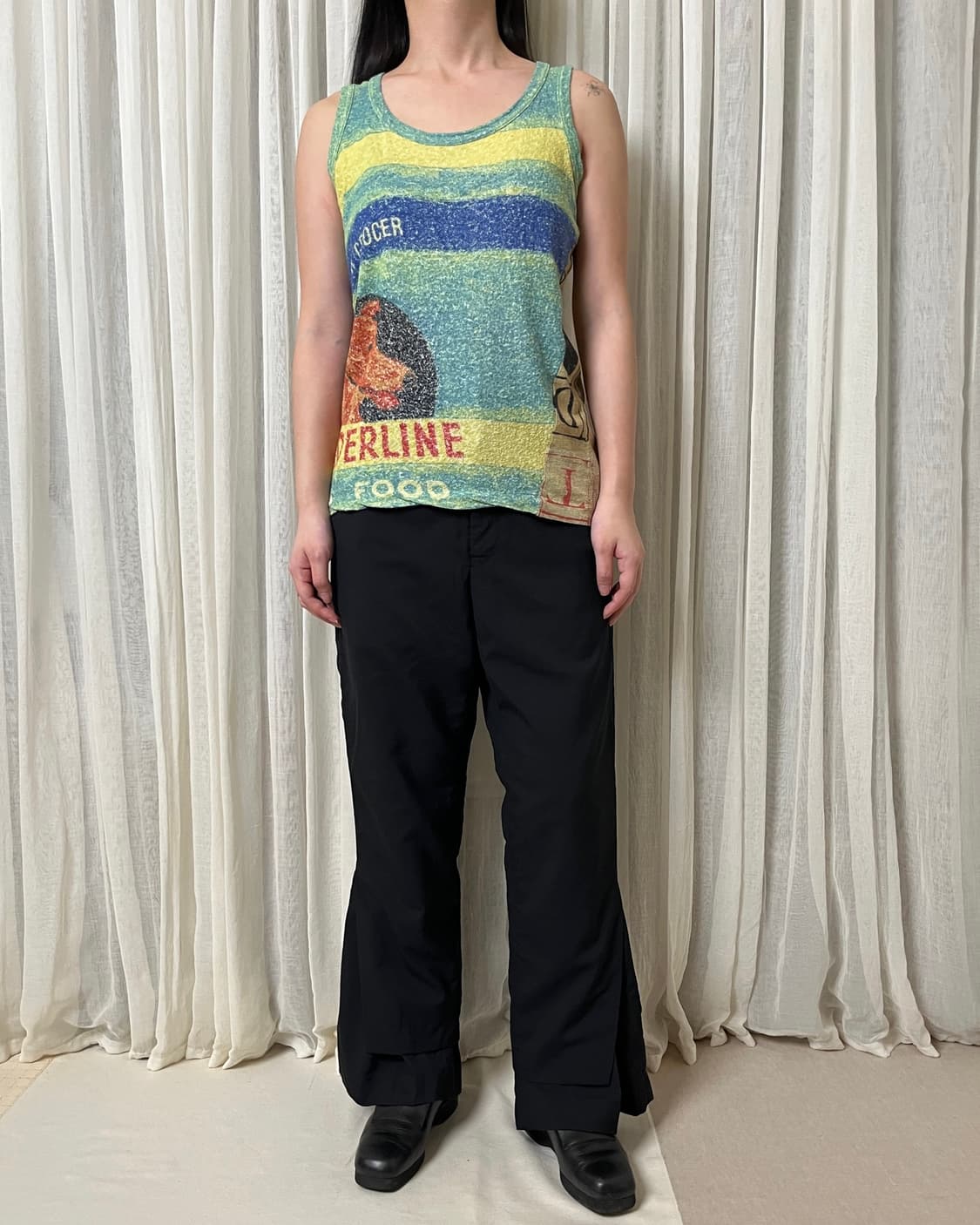 요지야마모토 풀프린트 슬리브리스 탑 Yohji Yamamoto Y’s 상품이미지3