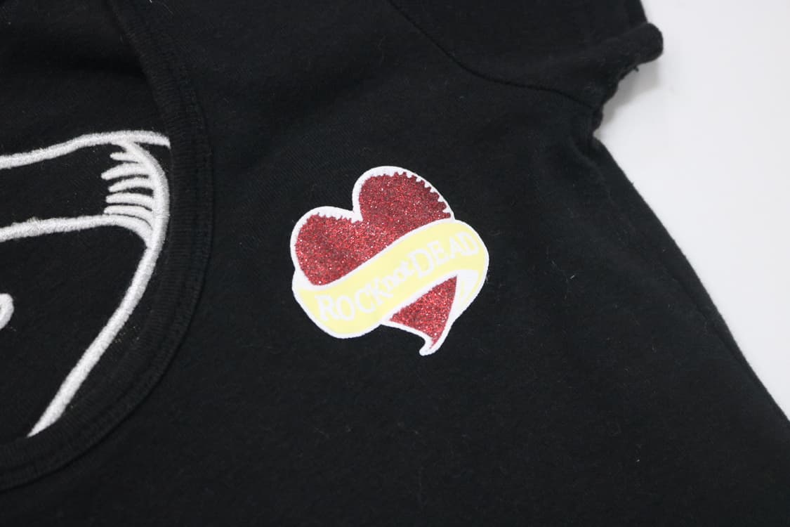 JIGGY ANOTHER GROUND 락 시크 하트 글리터 반팔 티셔츠 상품이미지5