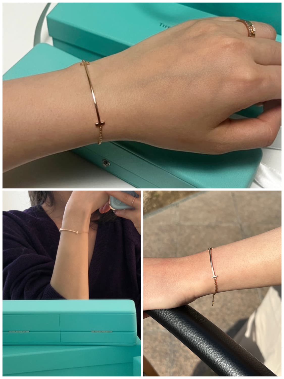 💎티파니앤코 T 스마일 스몰 브레이슬릿 (로즈골드 / M) 팔찌 상품이미지6