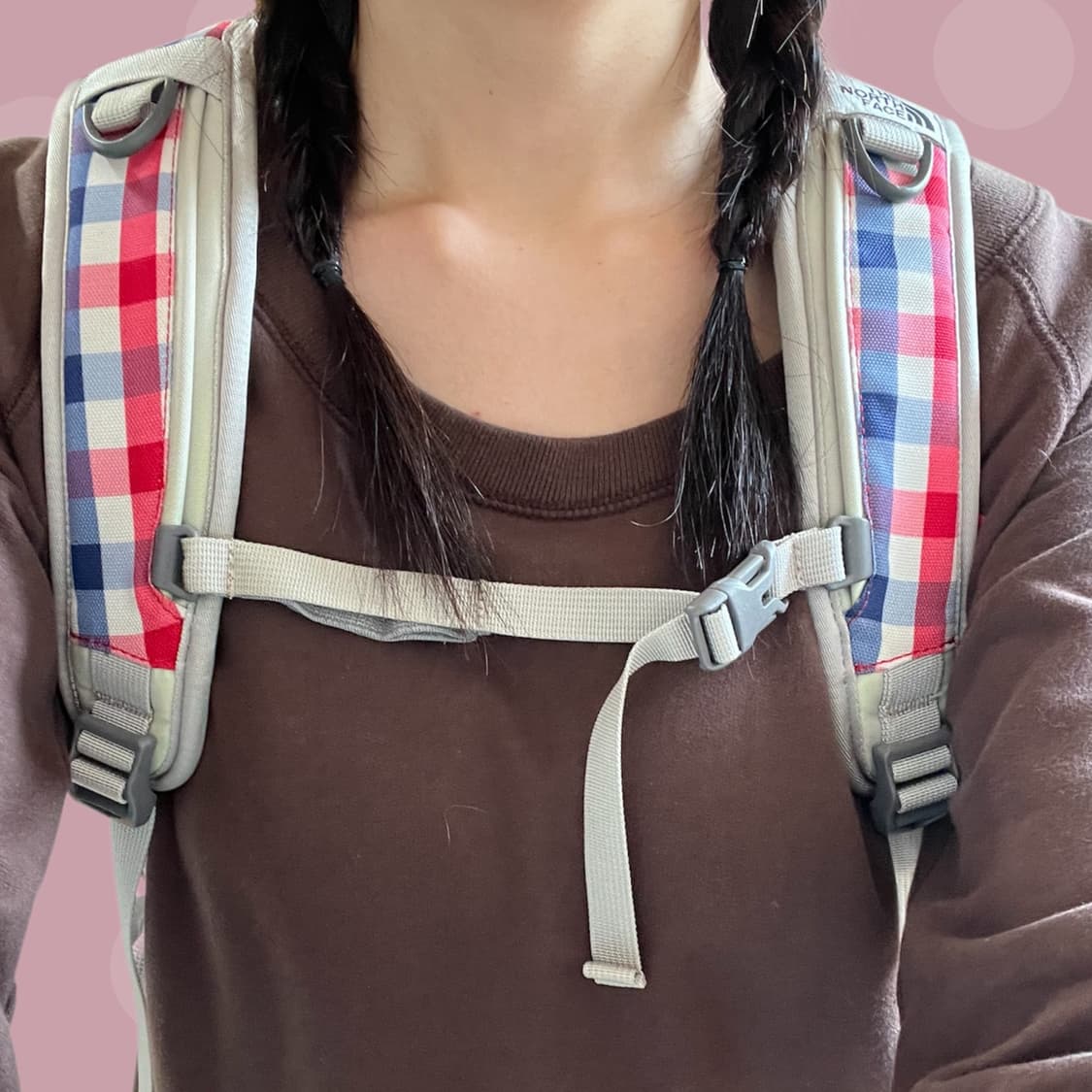 노스페이스 체리&블루베리 체크무늬 백팩 상품이미지3
