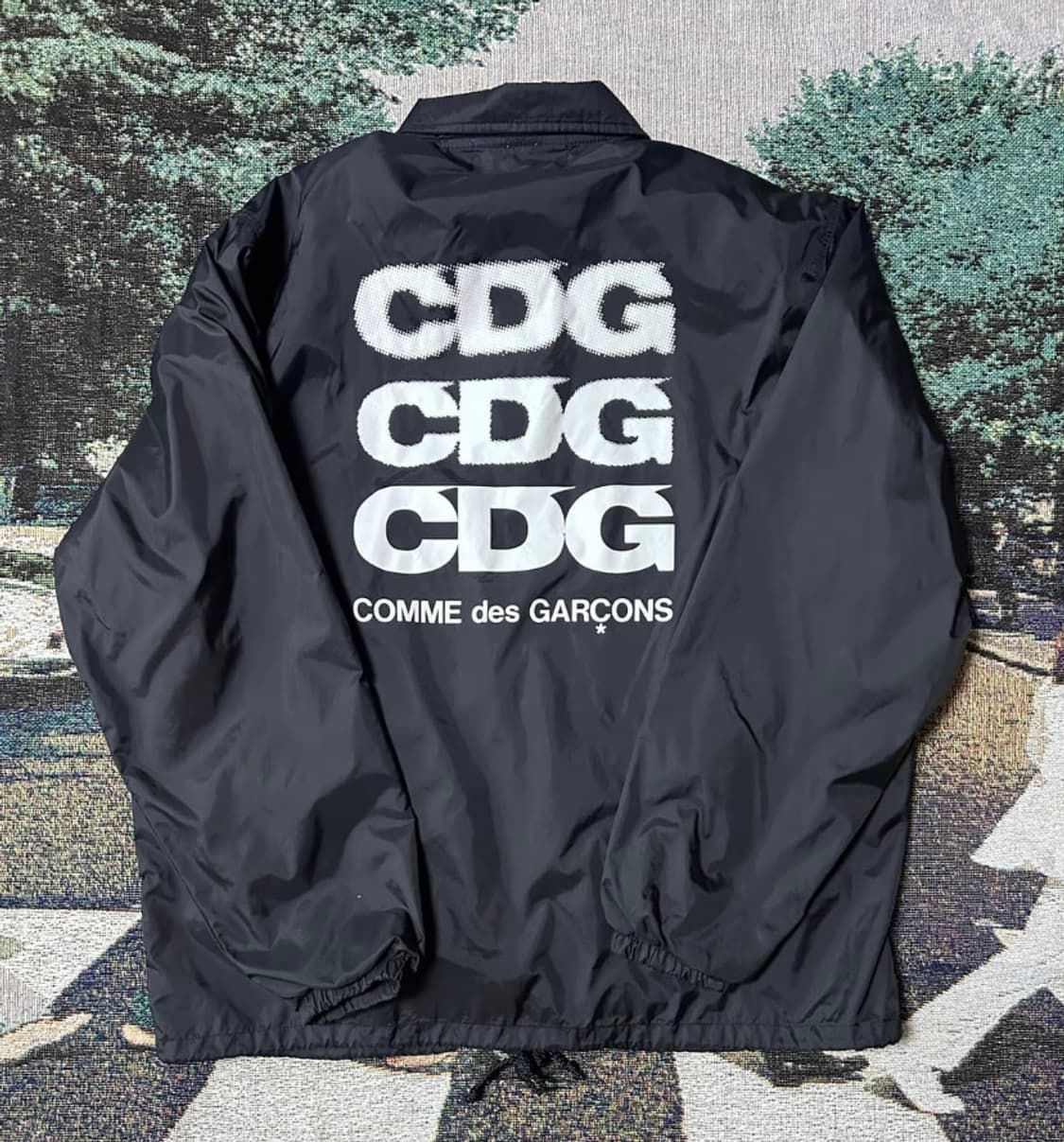 [정품] 꼼데가르송 CDG 로고 코치 레이어드 오버핏자켓 블랙 상품이미지2