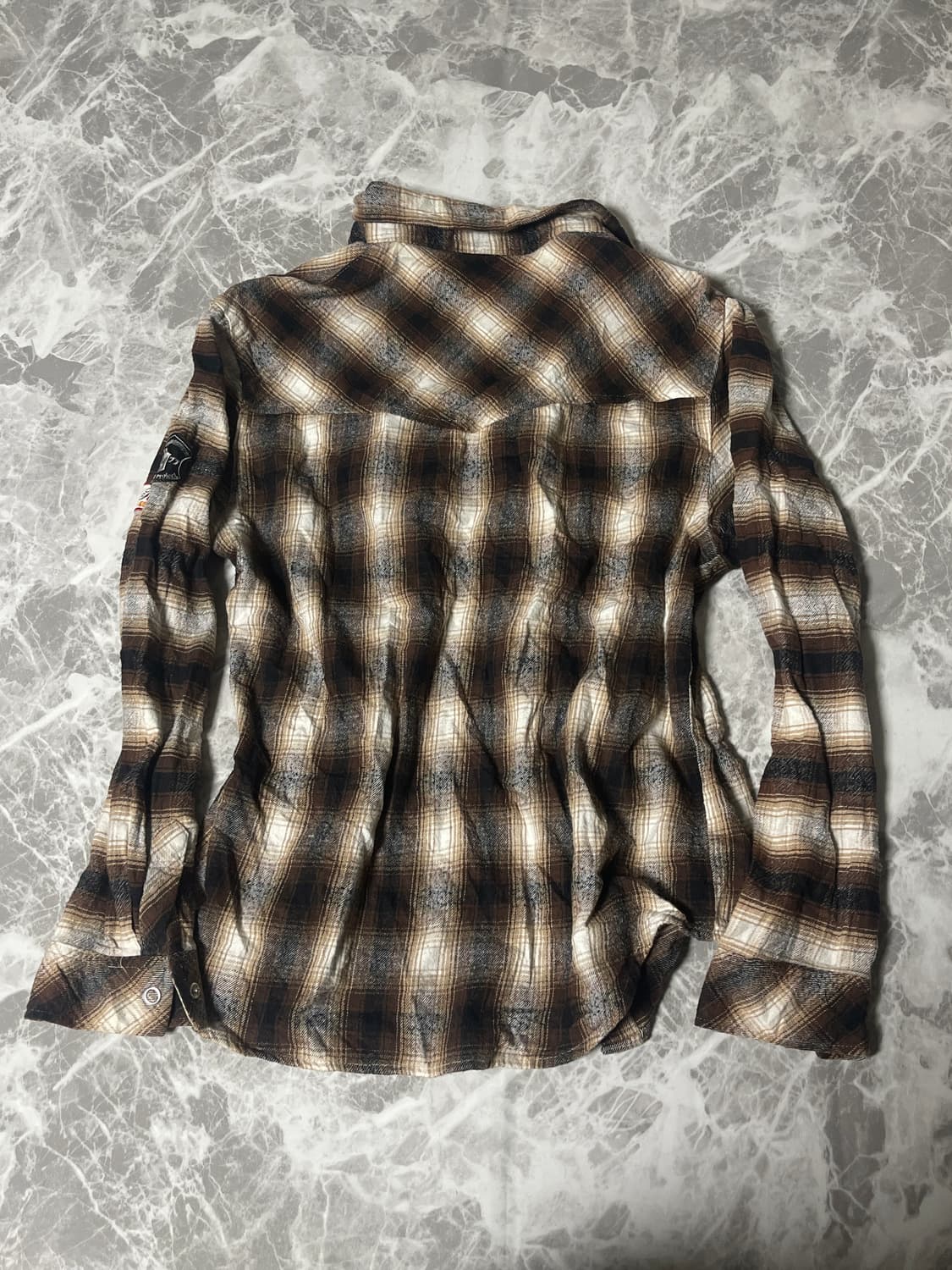 (B one soul)y2k patchwork check shirts 상품이미지7