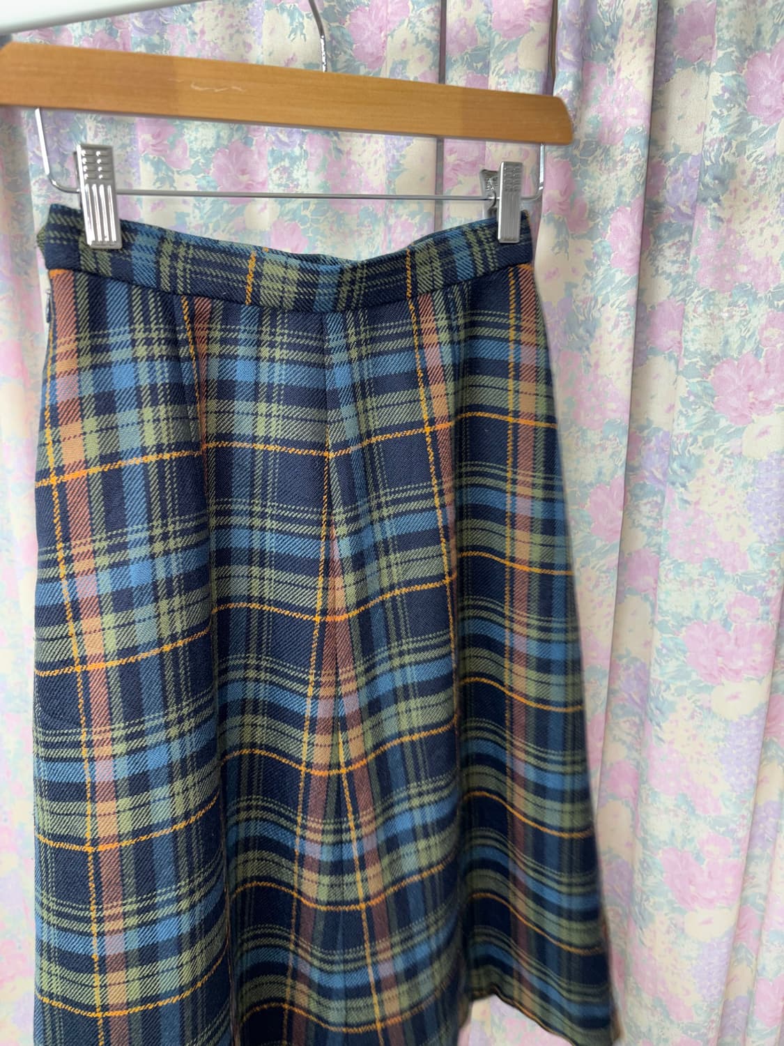 블루 체크 미디 스커트 상품이미지10