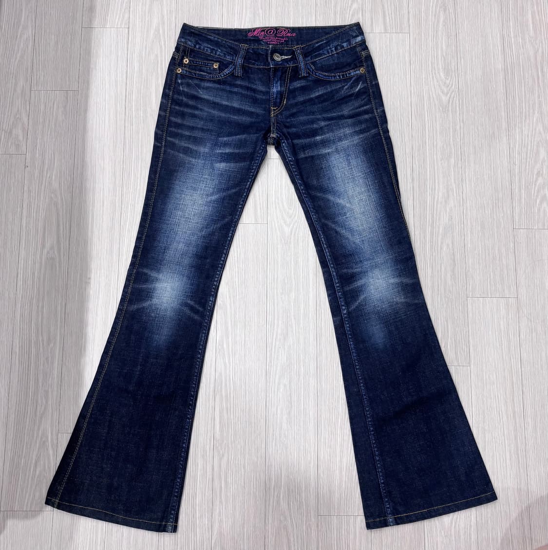 y2k 빈티지 워싱 데님 로우라이즈 부츠컷 청바지 상품이미지1