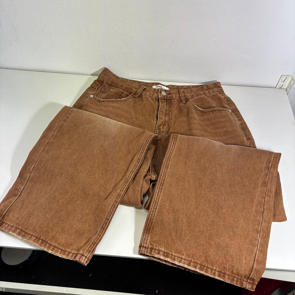 L-XL 빈티지 하이웨스트 된장워시드 와이드핏 데님팬츠 상품이미지3