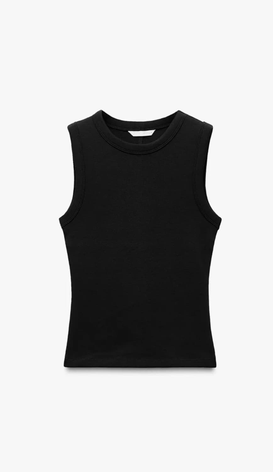 ZARA 자라 리브드 탑 S 블랙 상품이미지1