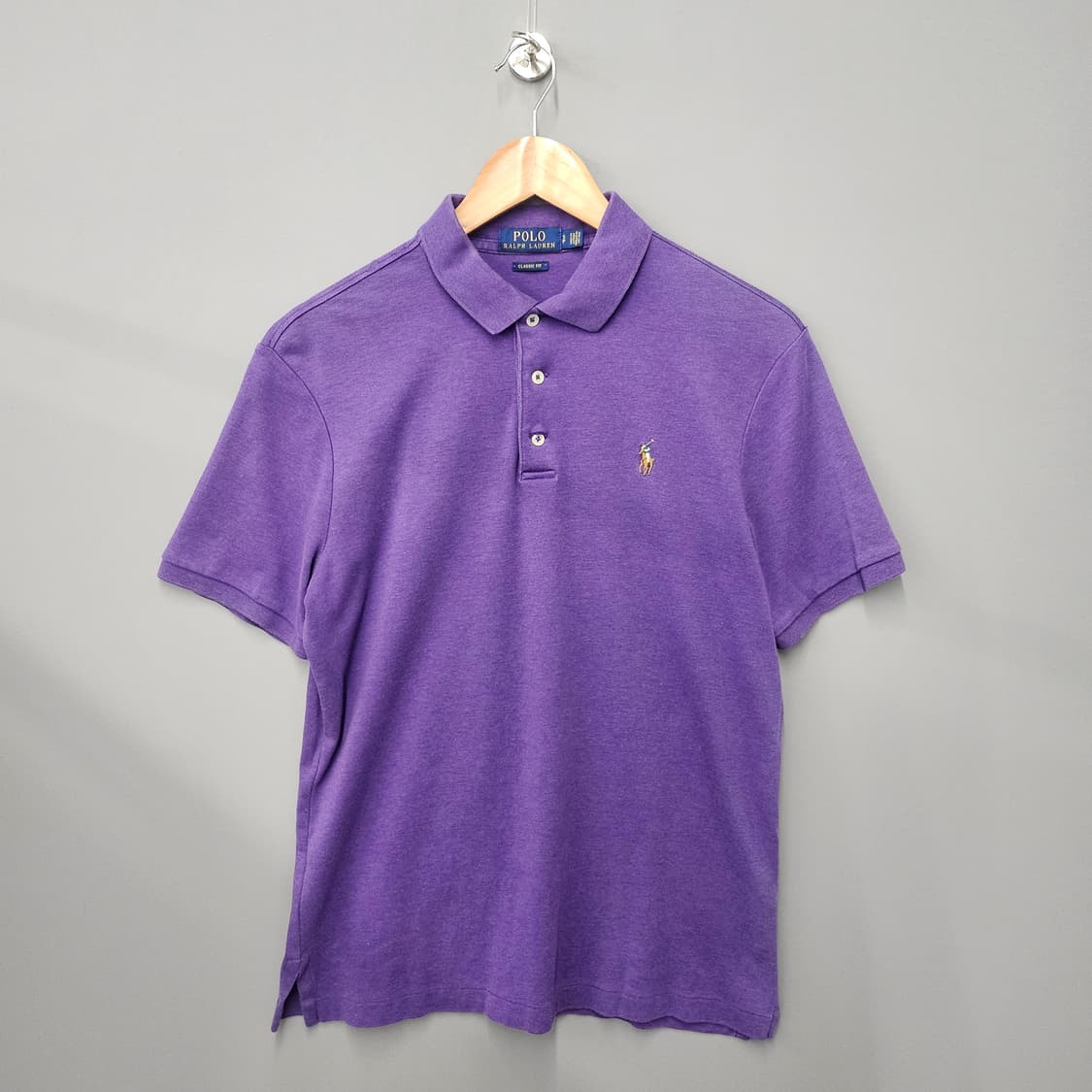 폴로 랄프로렌 클래식핏 반팔 카라티 퍼플 상품이미지1