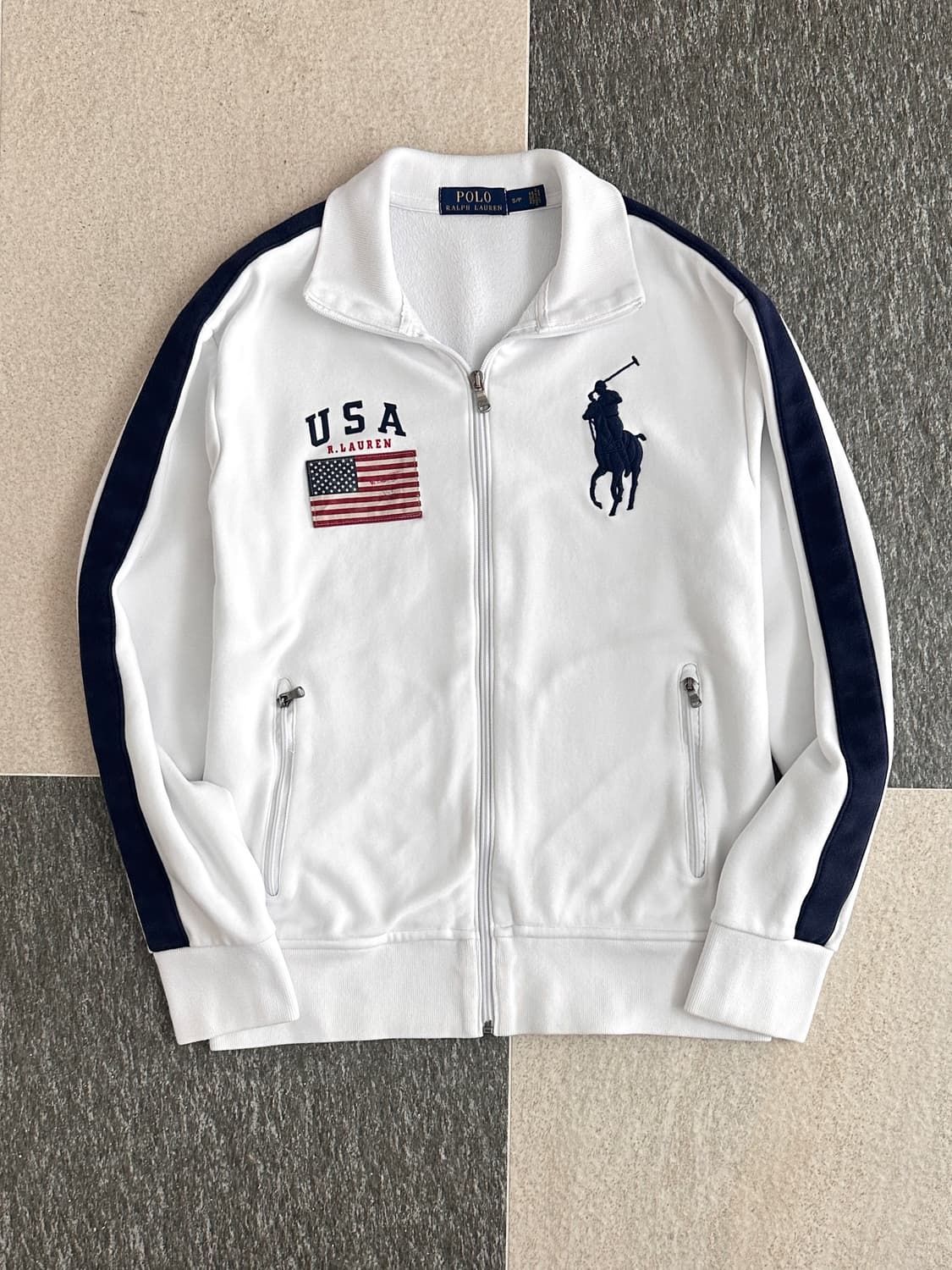 폴로 랄프로렌 빅포니 USA 성조기 배색 집업 상품이미지5