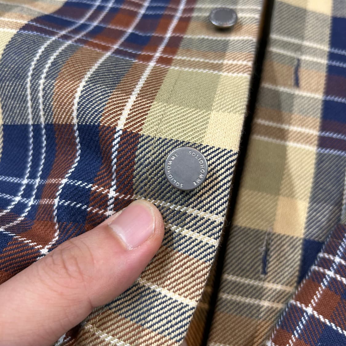 L) 솔리드옴므 체크 셔츠 메탈 버튼 자켓 상품이미지3