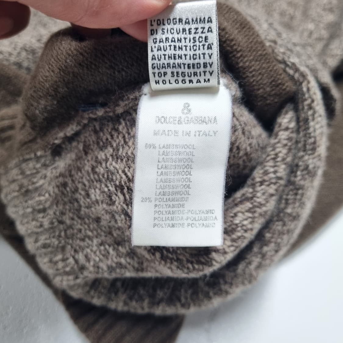 빈티지 DOLCE & GABBANA 투톤 V넥 니트 - 48 상품이미지10