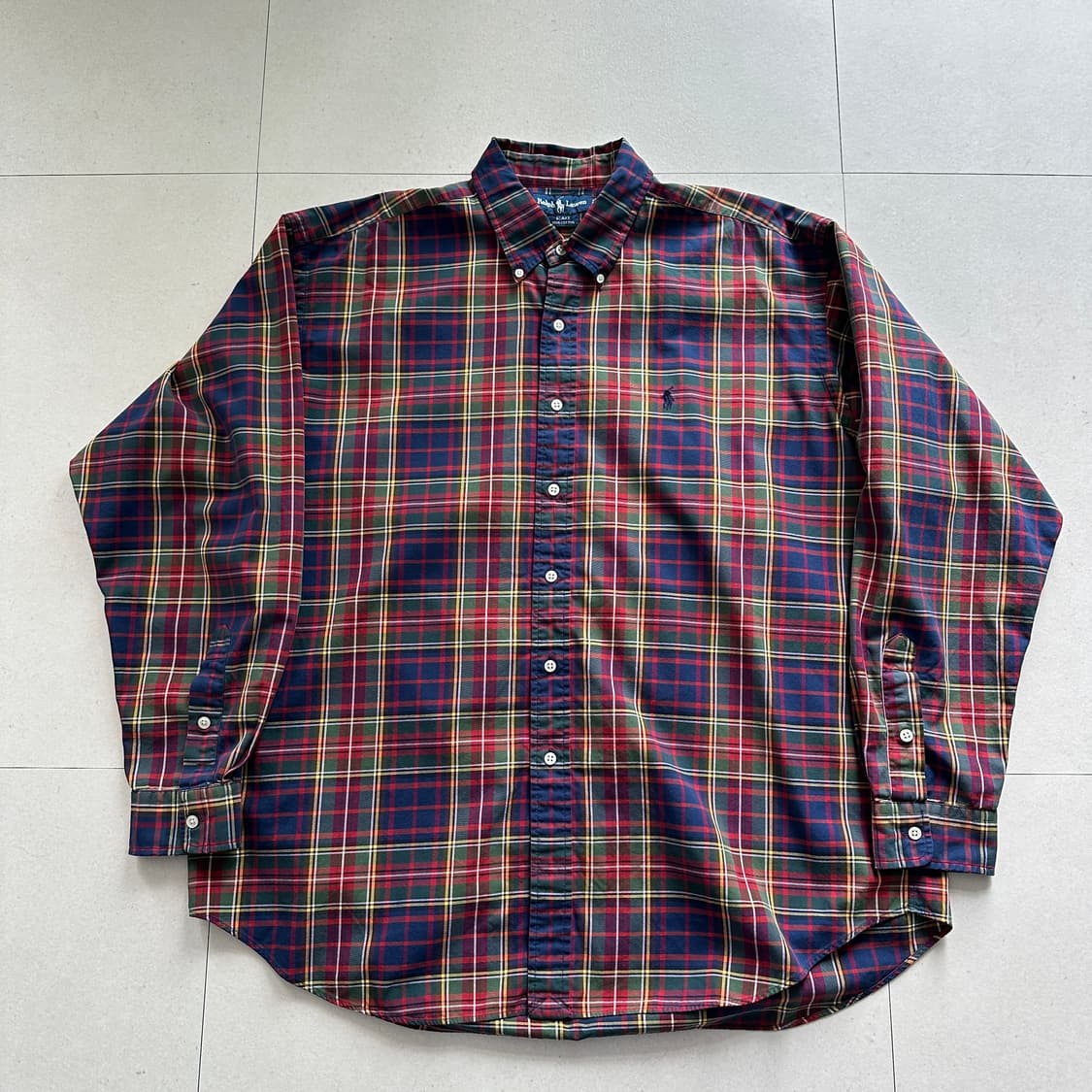 90s 폴로 랄프로렌 블레이크 체크셔츠 XL 상품이미지1