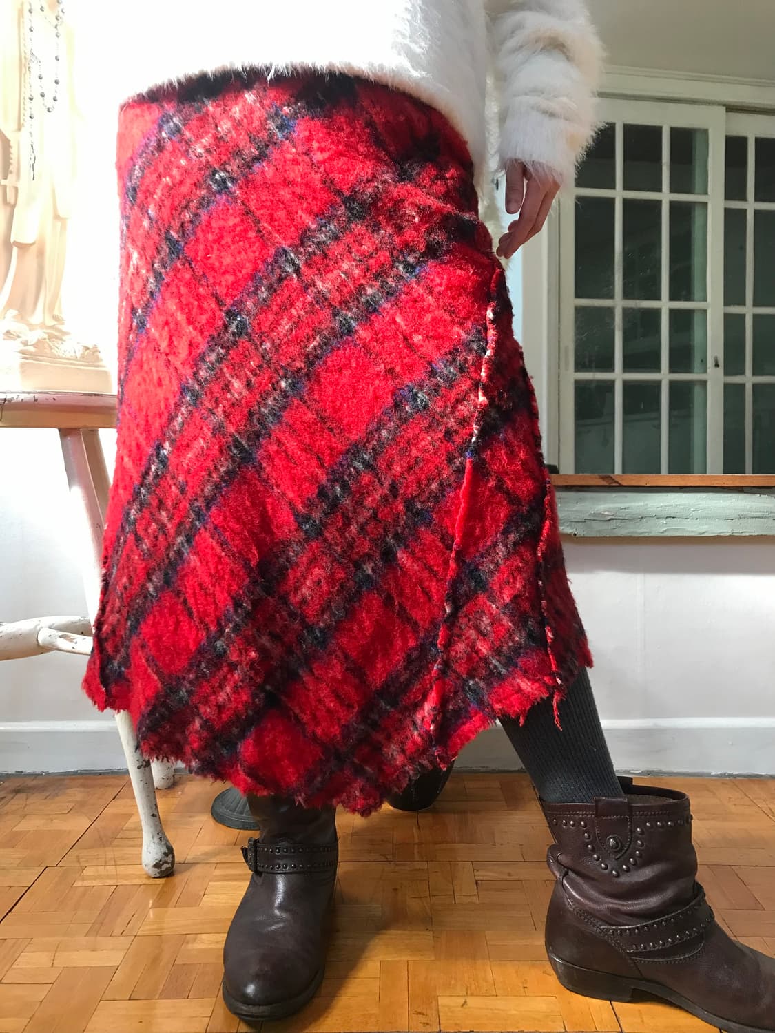 vintage checek skirt 상품이미지1