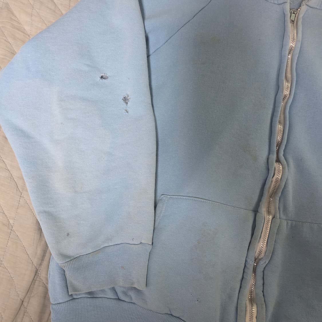 [L] 70s 빈티지 노브랜드 트래쉬드 후드집업 상품이미지3