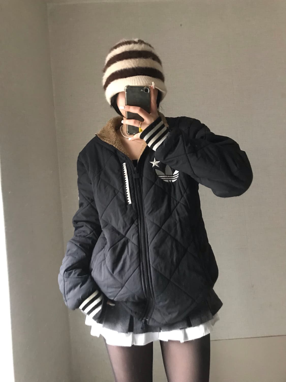 아디다스 블랙 투웨이 패딩 상품이미지2