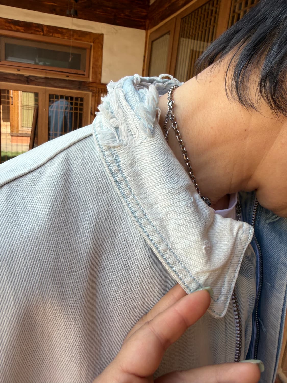 032c 데님 연청 롱바바리 상품이미지4