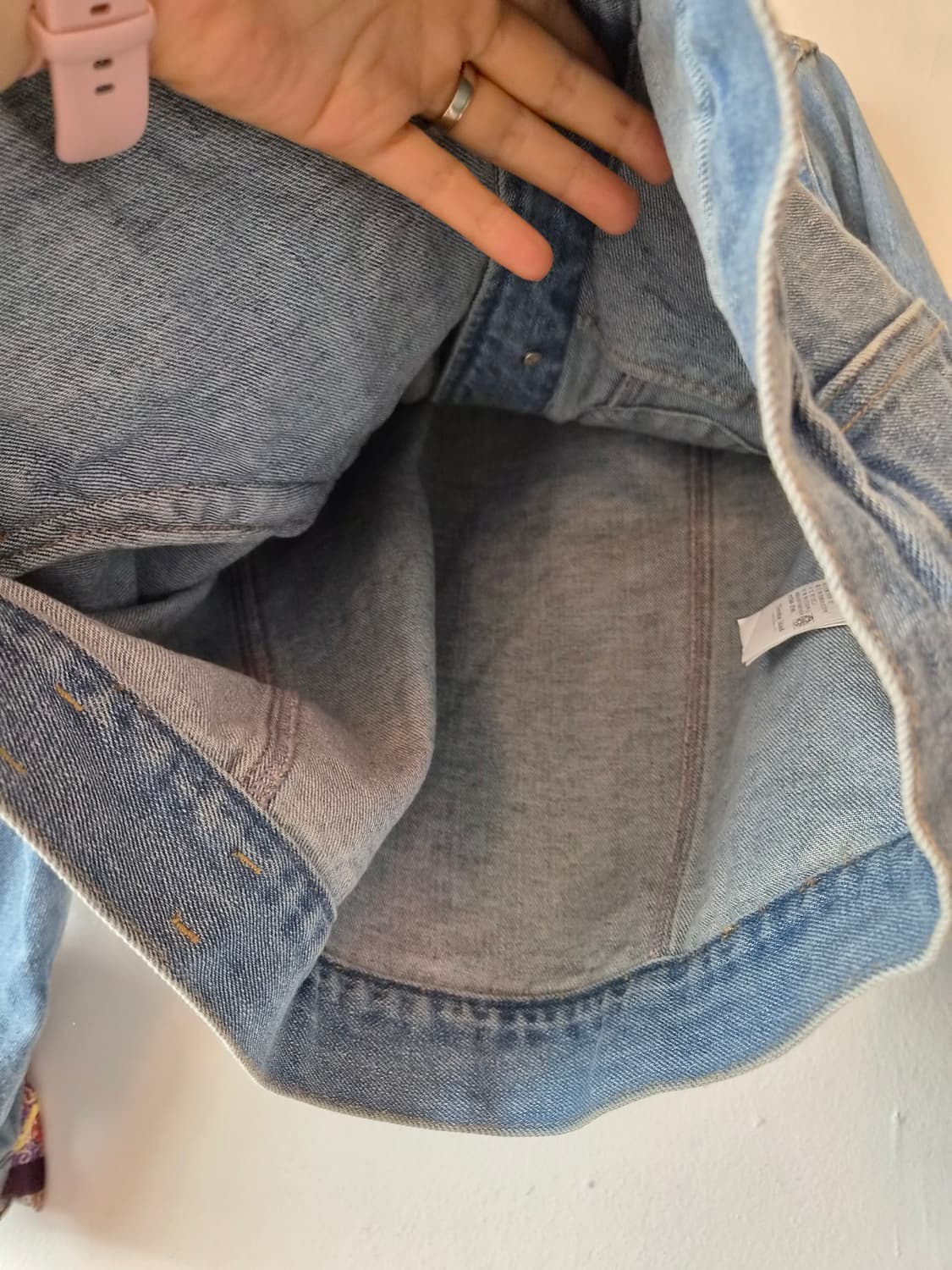 써스데이아일랜드 여성 노카라데님자켓 S사이즈 상품이미지5