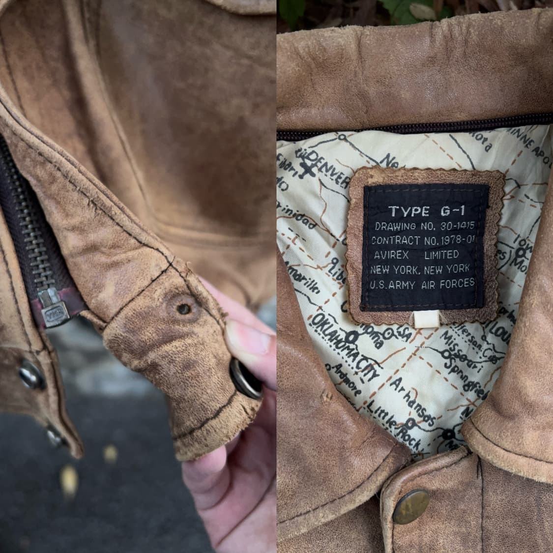 아비렉스 Avirex 타입 G-1 빈티지 플라이트 레더 자켓 상품이미지10