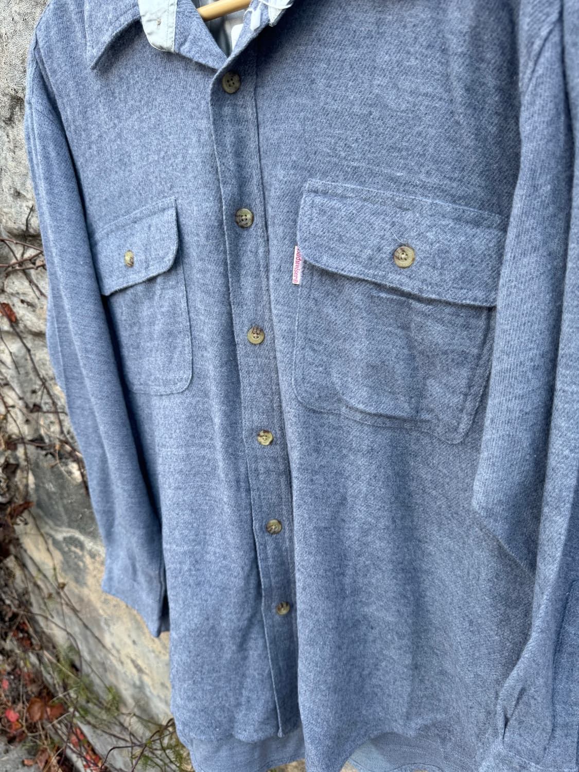 버드와이저 빈티지 투포켓 플란넬 셔츠 그레이 웨스턴 상품이미지3