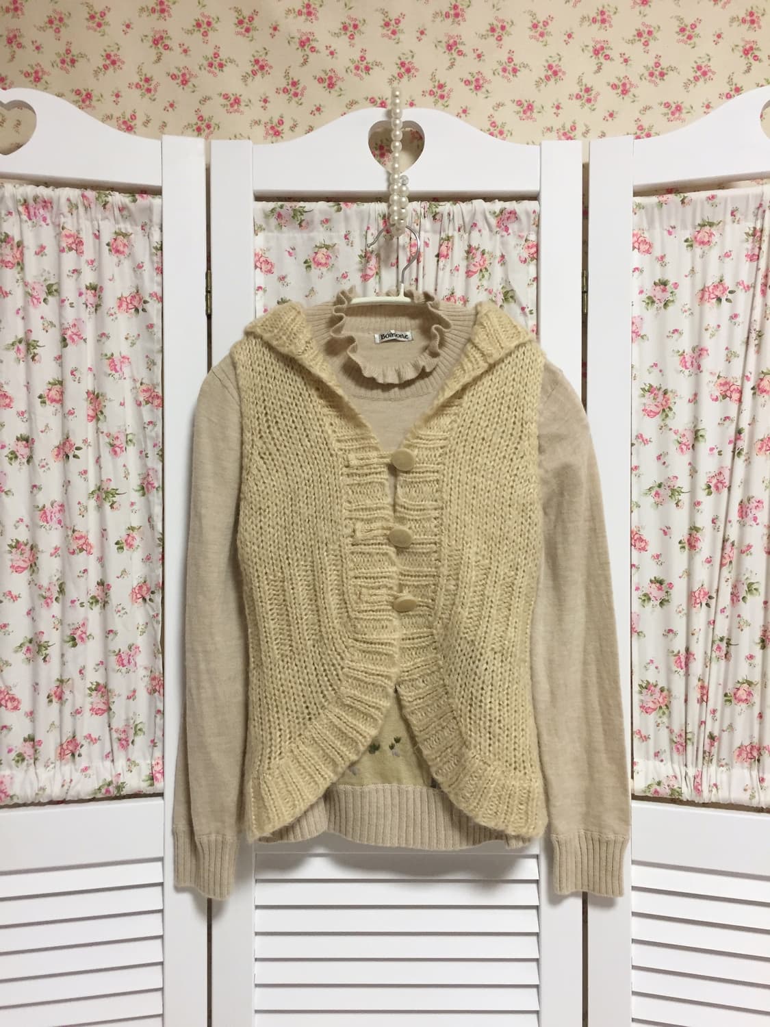 빈티지 후드 니트 베스트 상품이미지3