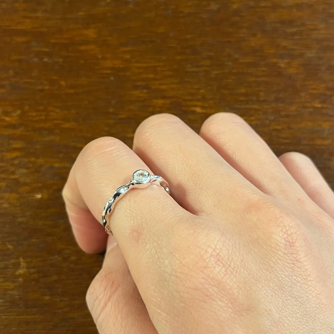 새상품 여성 오픈링 중앙큐빅 반지 은반지 실버링 상품이미지3