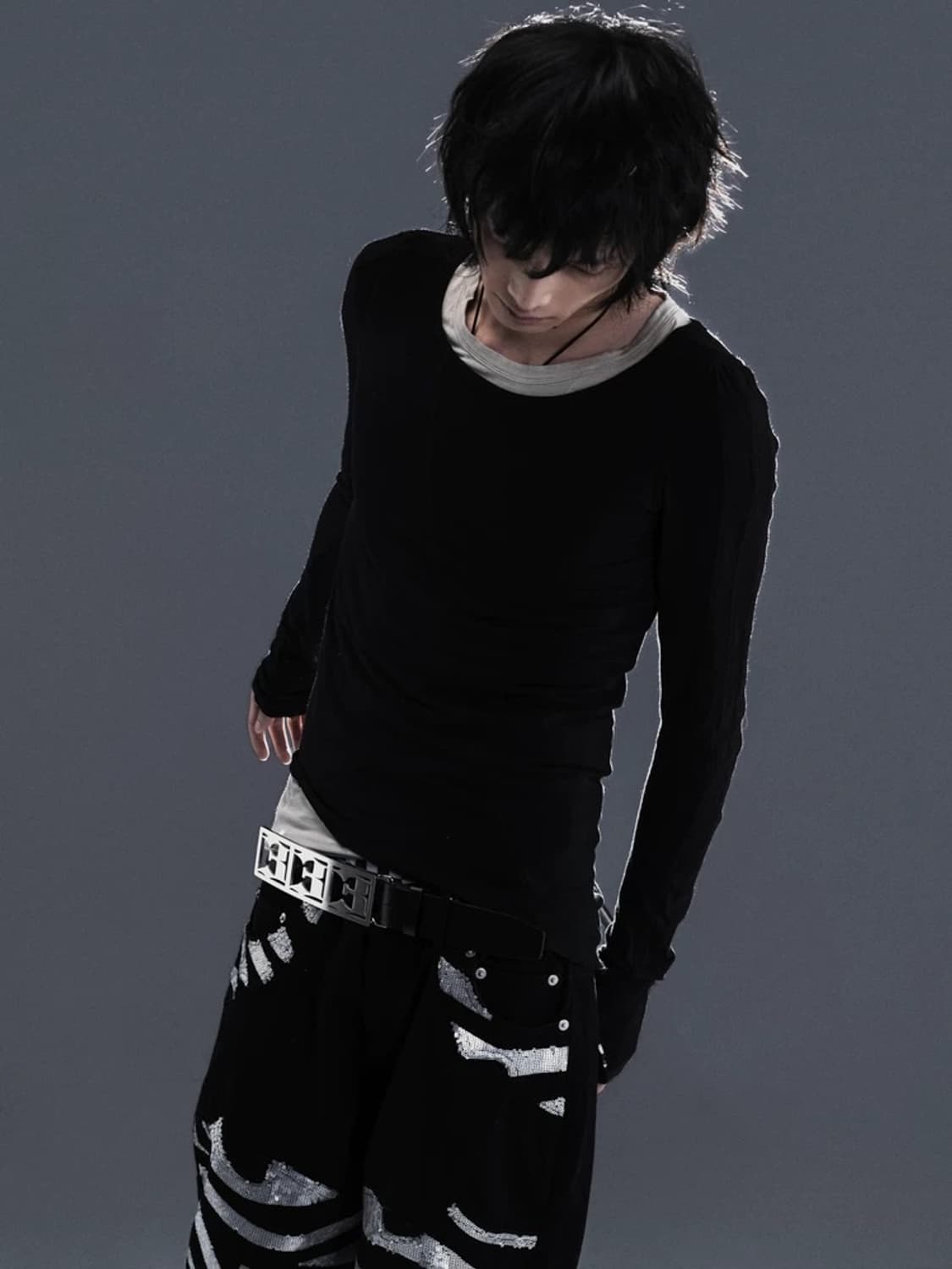 Asymmetric Layered Long Sleeve Top  상품이미지1