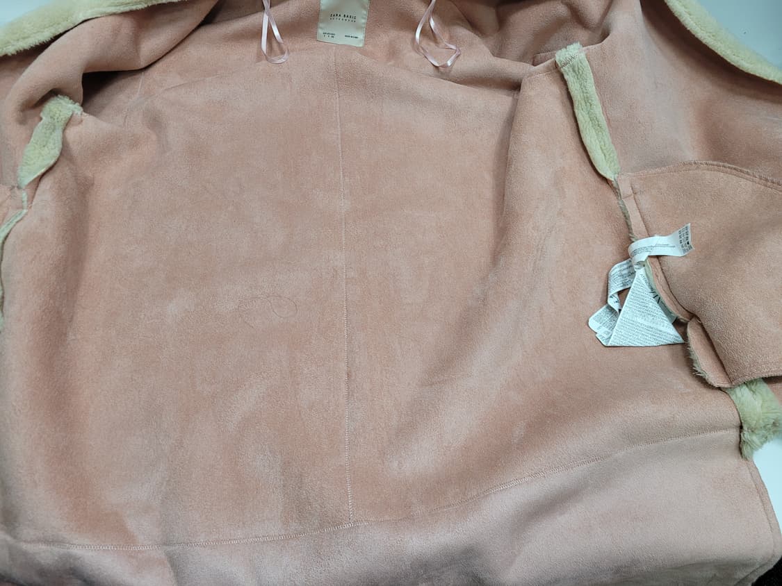 ZARA 자라 베이직 에크루 테티 셰르파 코트 / 여 S 베이지/핑크 상품이미지6