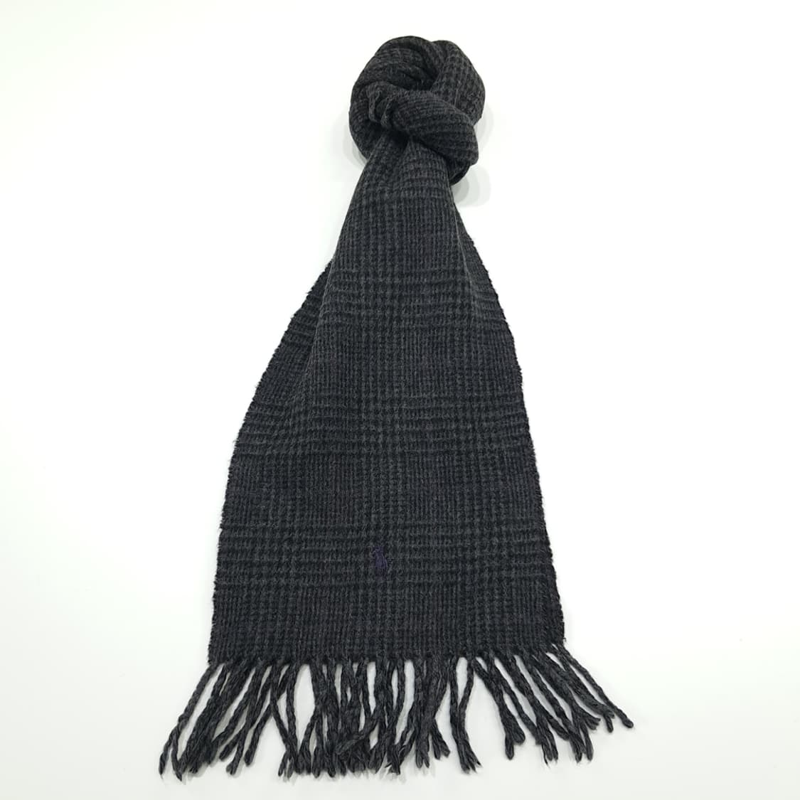 MX263 폴로 랄프로렌 하운드투스 다크그레이 양면 버진울 목도리 머플러 상품이미지1