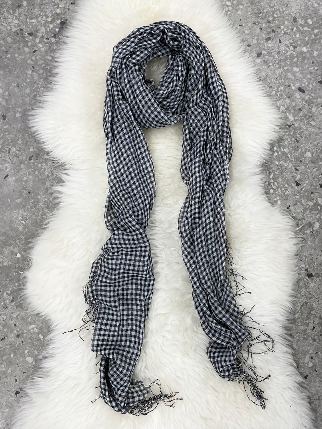 니혼진 너드 체크 수술 머플러 상품이미지4