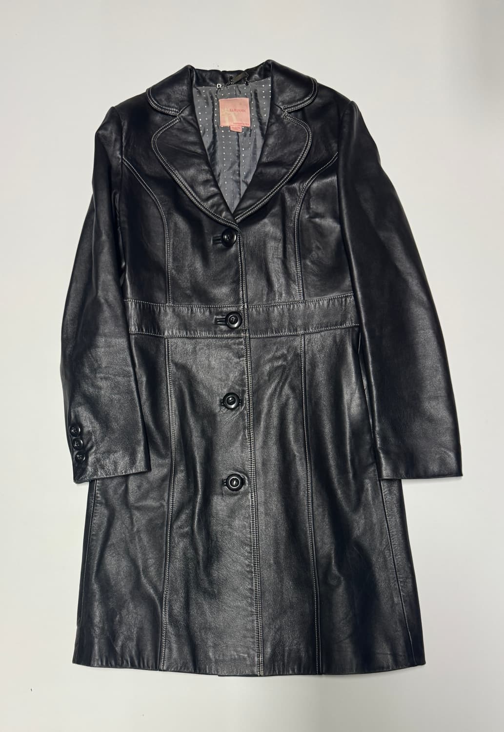 여성 에셀리아 빈티지 양가죽 코트 자켓 55 블랙 상품이미지1
