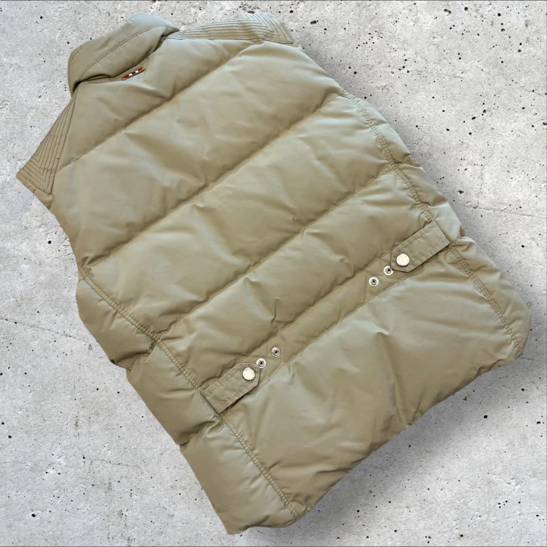 [M] 나파피리 수입택 베이지 레더 포인트 패딩 조끼 D243 상품이미지2